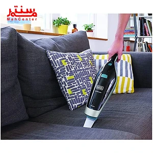 نمای نزدیک از جارو شارژی بلک پلاس دکر SVA420B با باتری لیتیوم یونی 14.4 ولت و توان 28.8 وات.